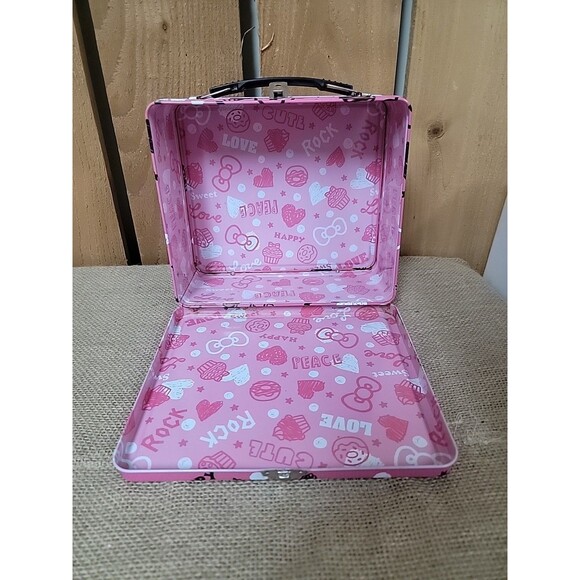 Vintage 2012 Hello Kitty Pink Tin Lunchbox 8.25x7x4" - Picture 4 of 4